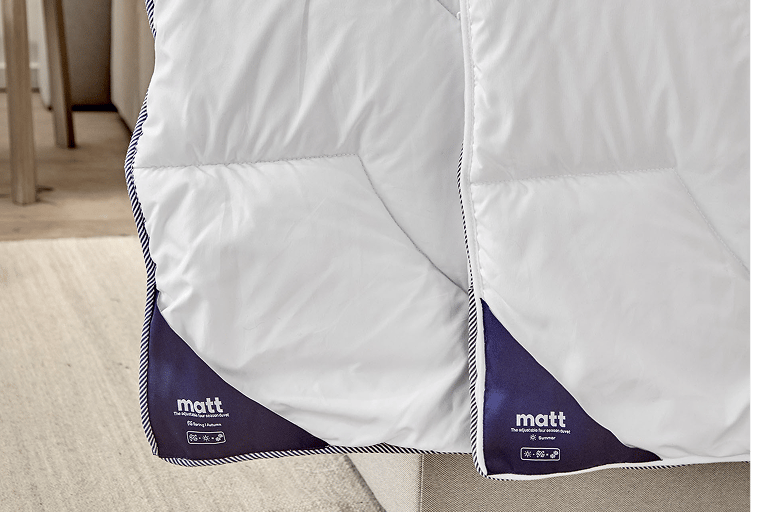 Matt sleeps partner duvet